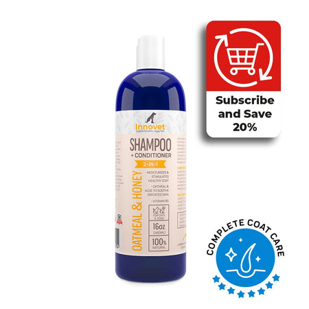 All Natural Oatmeal Honey Shampoo Conditioner for Dogs Innovet Pet
